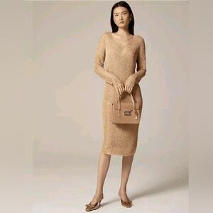Nwt J. CREW COLLECTION Sheer Mettalic Sweater Dress  , SIZE small